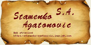 Stamenko Agatonović vizit kartica